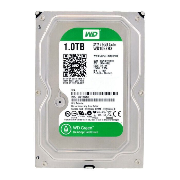 هارد دیسک اینترنال وسترن دیجیتال سبز مدل WD10EZRX ظرفیت 1 ترابایت