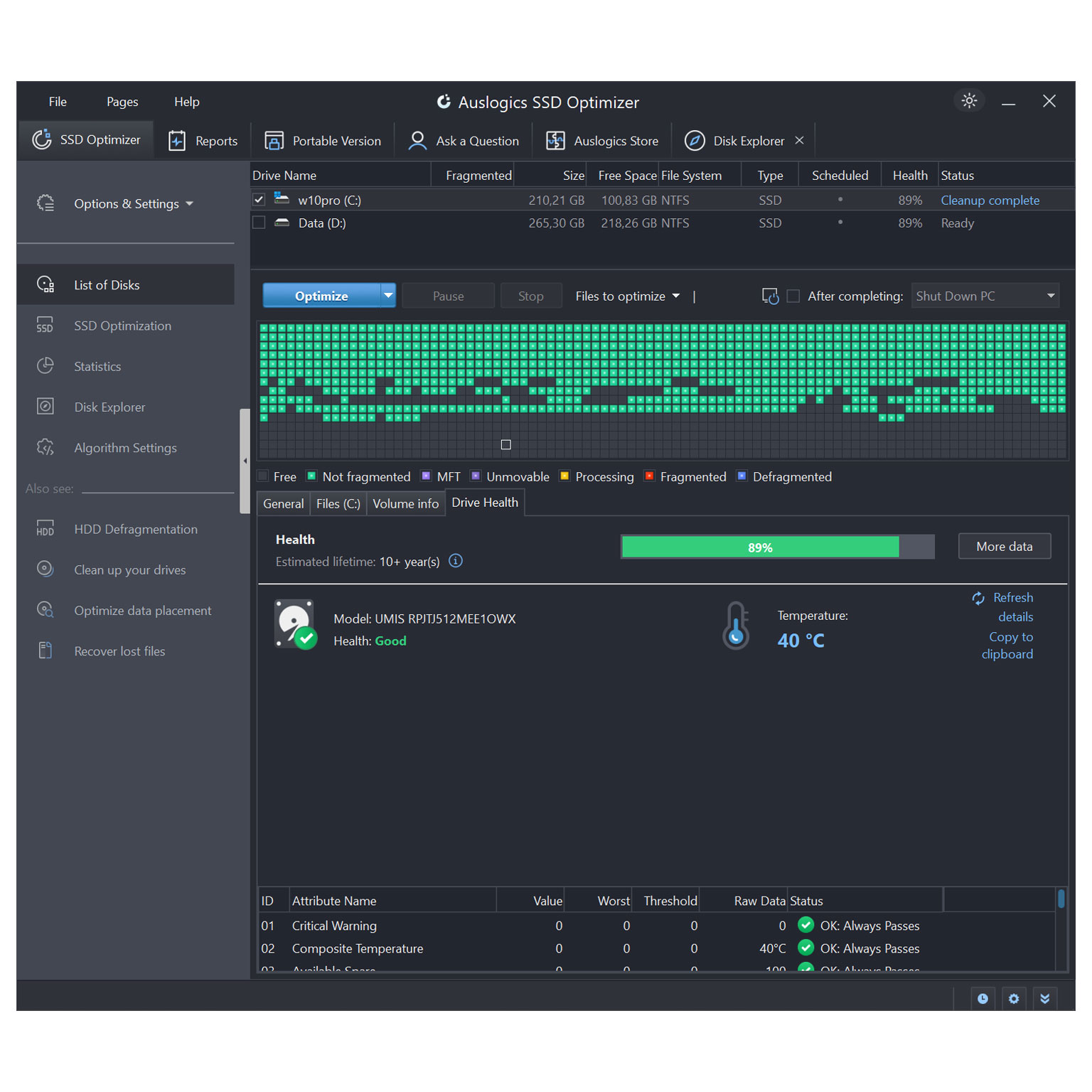 Auslogics SSD Optimizer